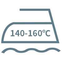 원단 위에 천을 덮고 140~160℃로 다림질